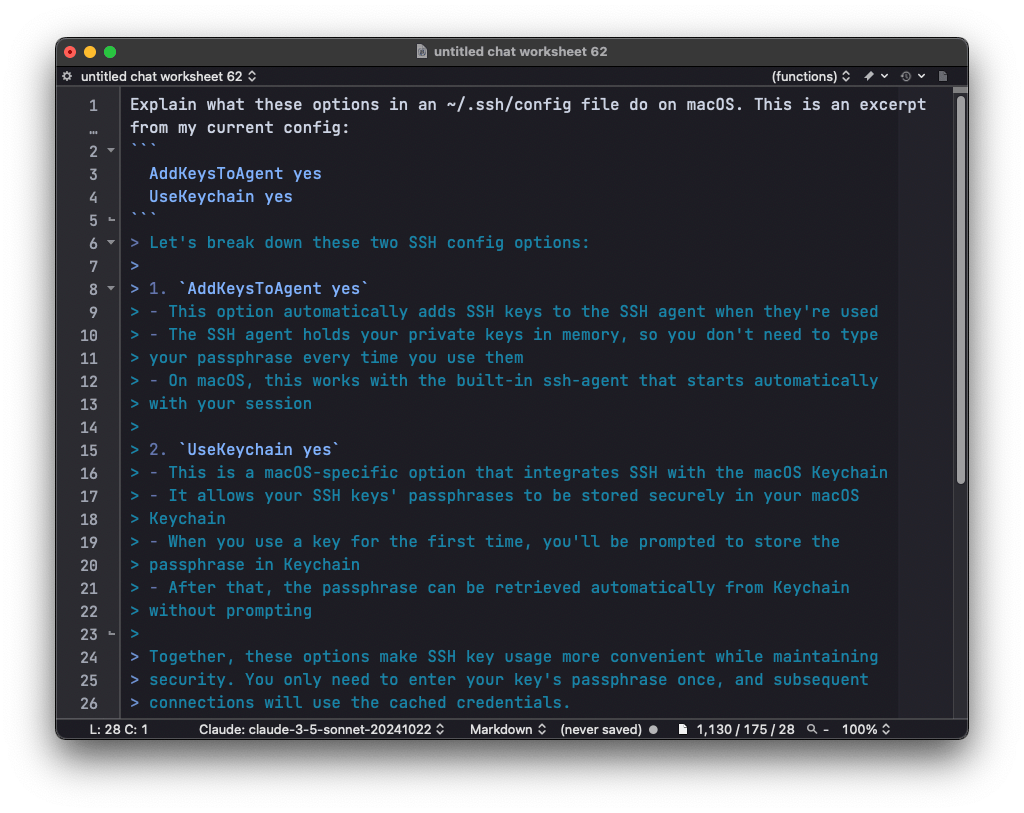 AI chat worksheet demonstration